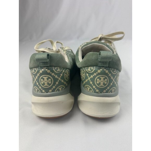 TORY BURCH T Monogram Good Luck Trainer Blue Celadon Women's Shoes Size 9M - Picture 3 of 9